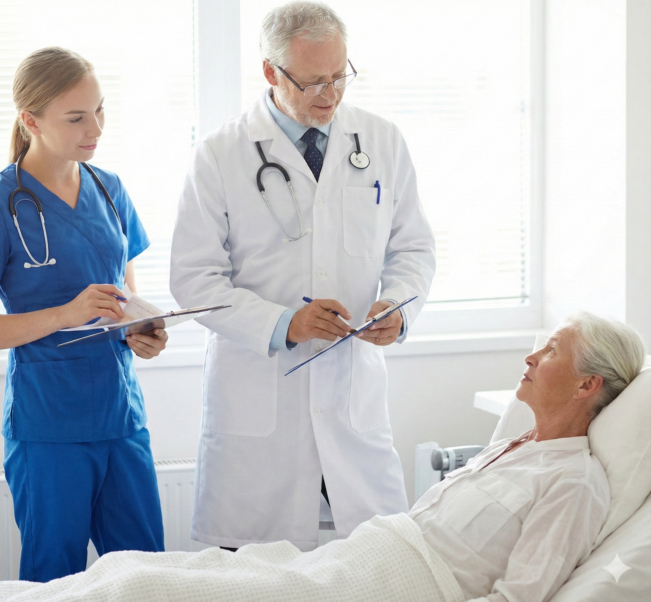 Clinicians on regular rounds